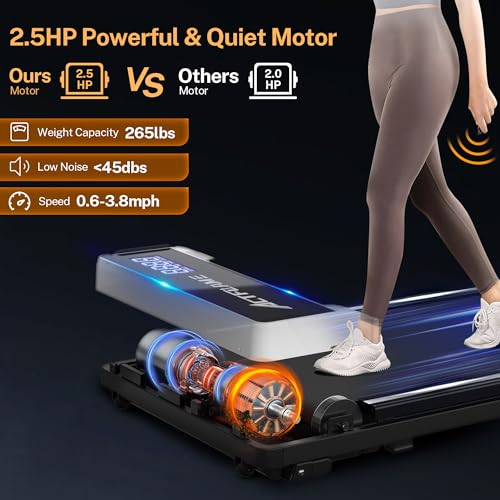 Walking Pad Treadmill with Incline, 2.5HP Compact Treadmill with Remote Control O301