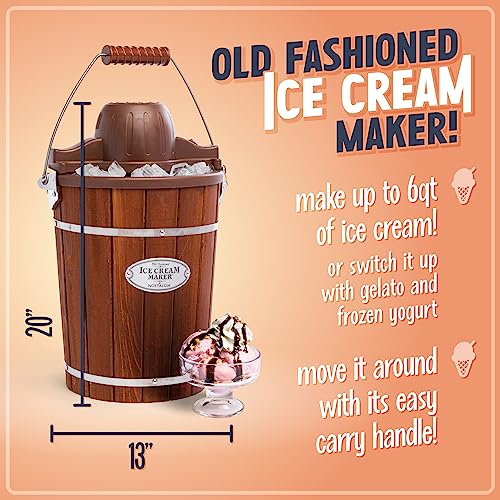 Dark Wood 4 Quart Electric Ice Cream Maker W624