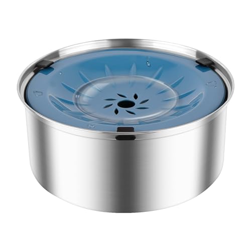 Grey Stainless Steel No Spill Dog Water Bowl H3869