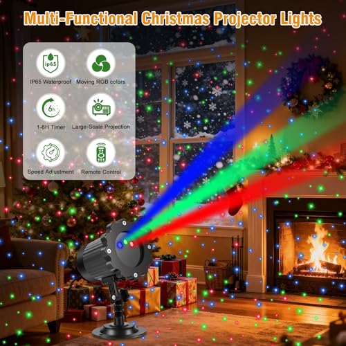 Christmas Laser Lights Projector with RGB Star Show A879