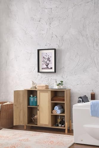Natural Rattan Storage Cabinet with Adjustable Shelf W7736