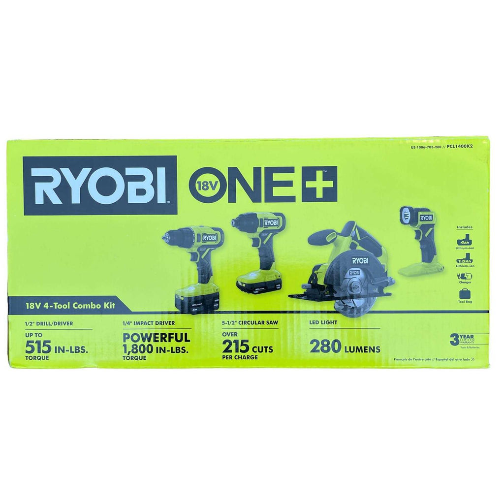 18V Cordless 4-Tool Combo Kit with 1.5 Ah Battery and 4.0 Ah Battery K5318