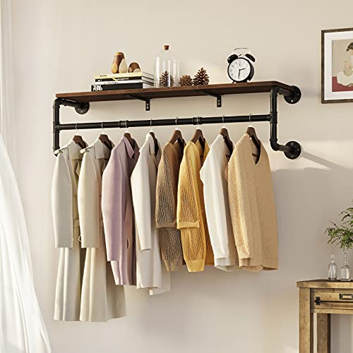 45.5in Industrial Pipe Wall Mounted Garment Rack R355018