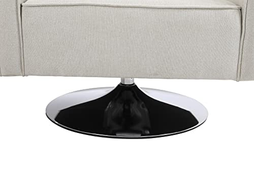 Swivel Teddy Fabric Accent Chair with Metal Base P858894