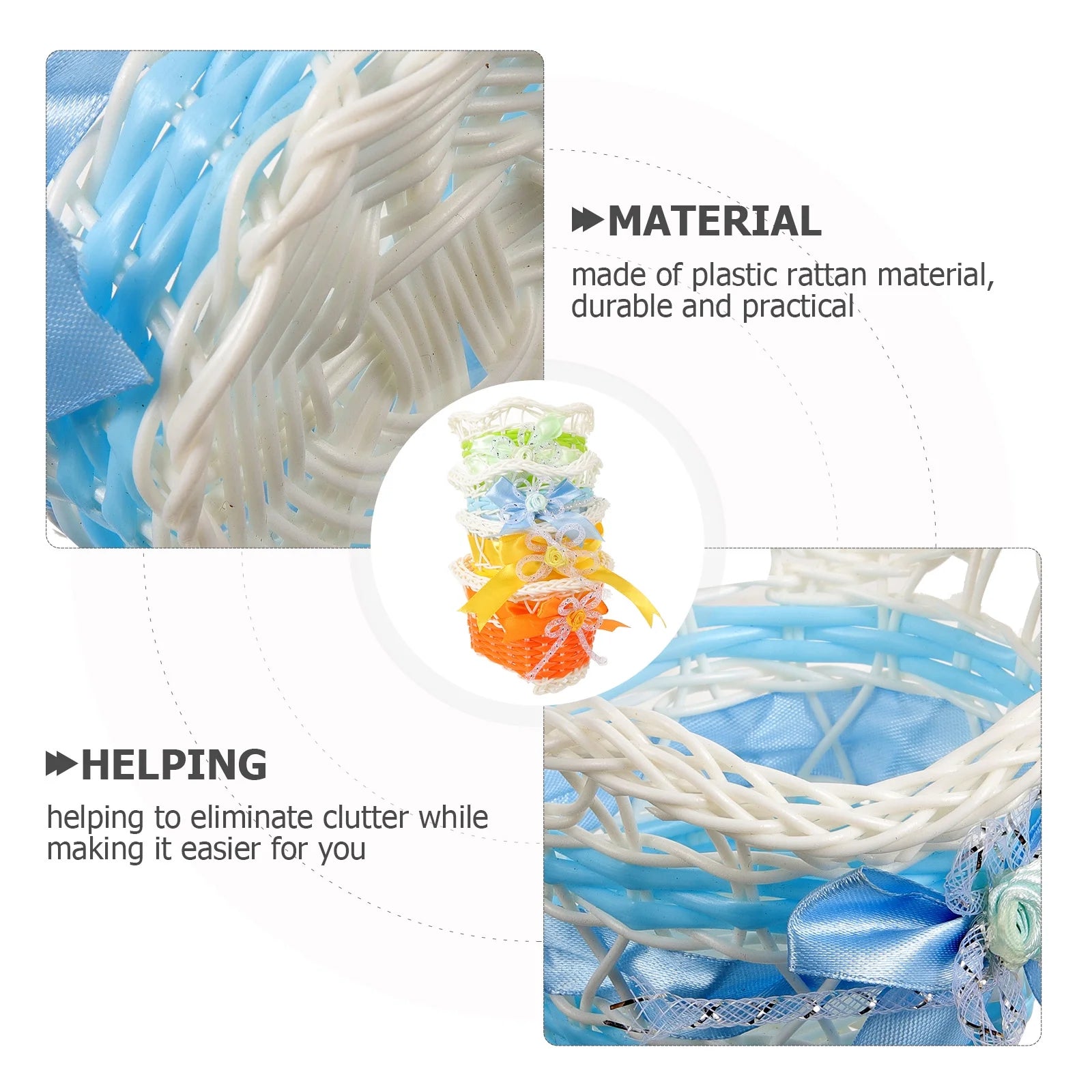 4 Pcs Rattan Flower Basket O33770