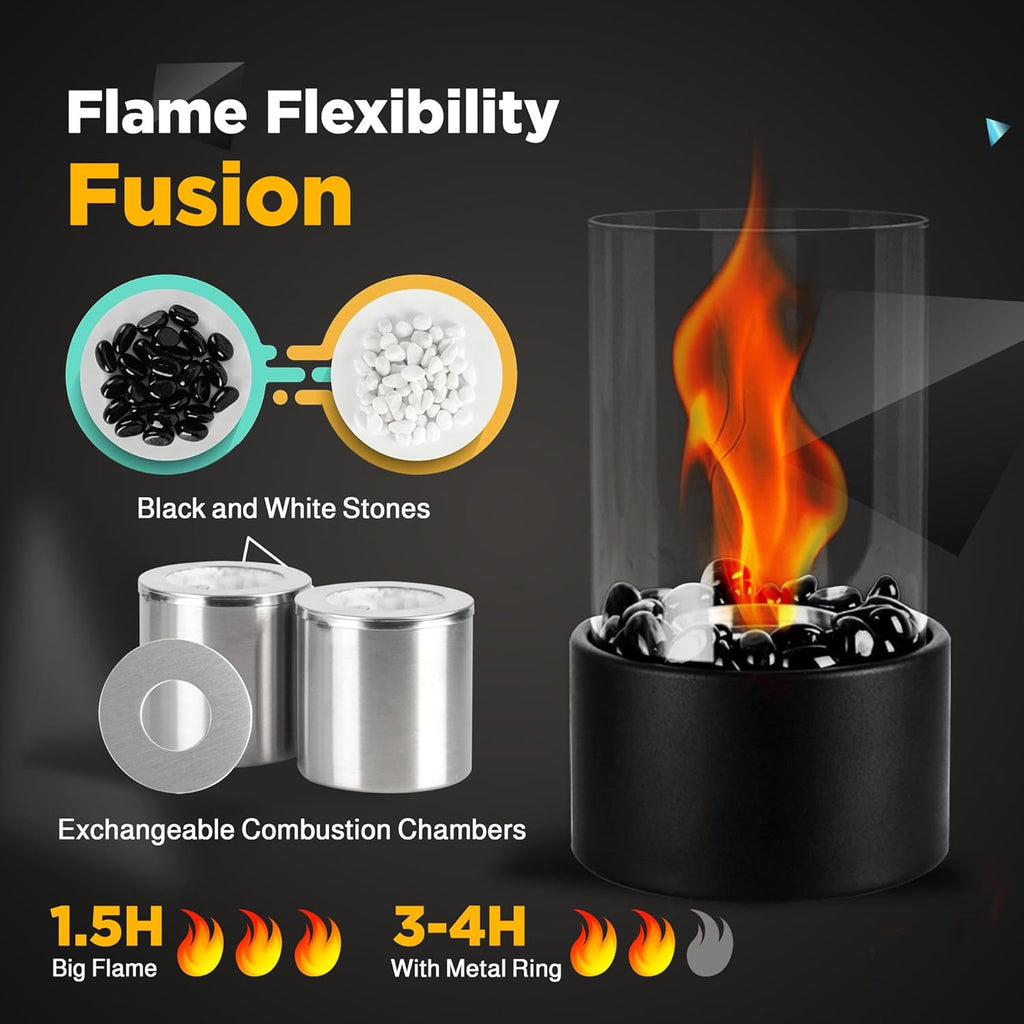 Black and White Stone Design Tabletop Fire Pit R491763