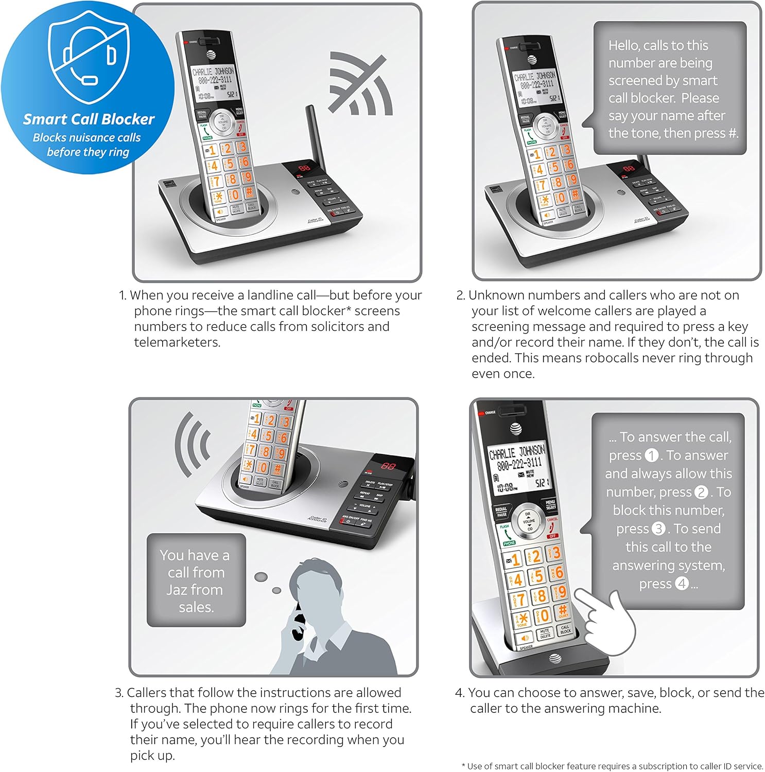 Black/Silver DECT 6.0 Corded/Cordless Phone with 1 Handset R1399