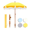 7ft Beach Umbrella with Fringe, UPF50+, Carry Bag V462
