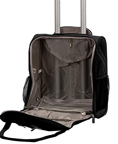 Black 15-Inch Upright Wheeled Carry-On Luggage H25968