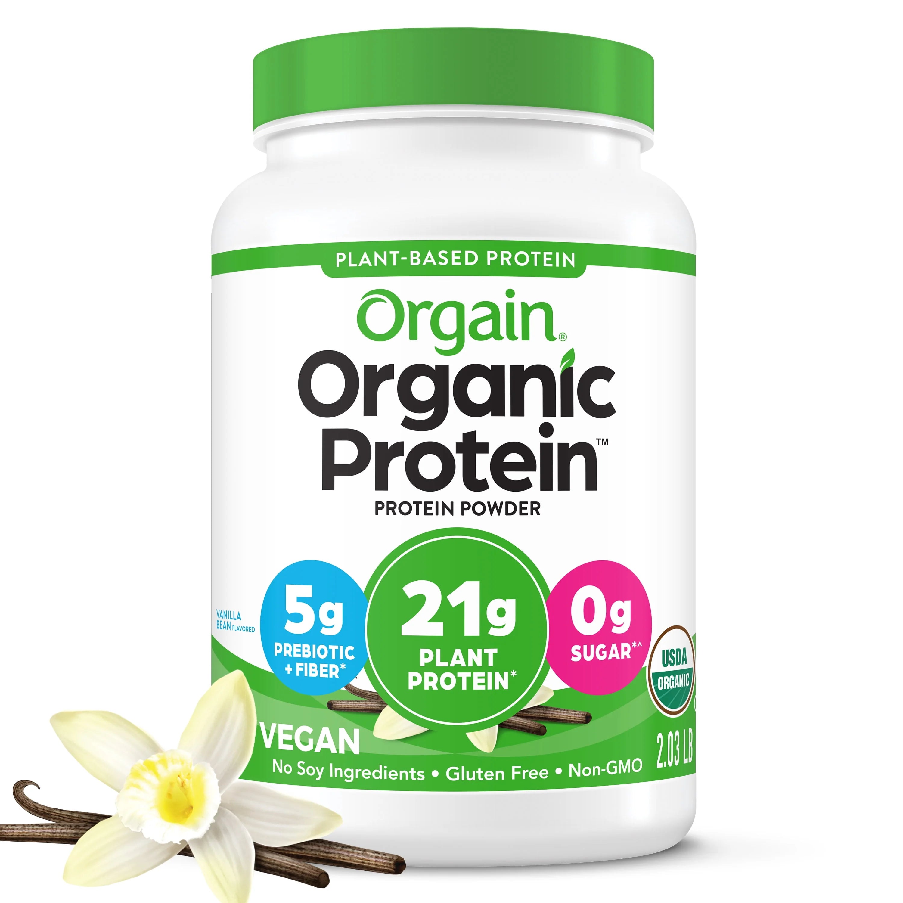 21g Organic Vegan Plant Based Vanilla Bean Protein Powder Z12294