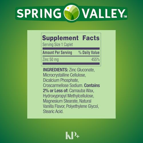 Zinc 50mg Dietary Supplement 200 caplets Pack of 2 Q824509