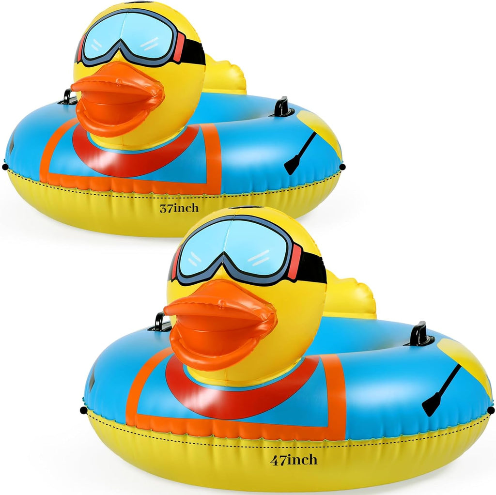 2 Pcs Inflatable Snow Sled Tube 37 Inch 47 Inch PVC K7016