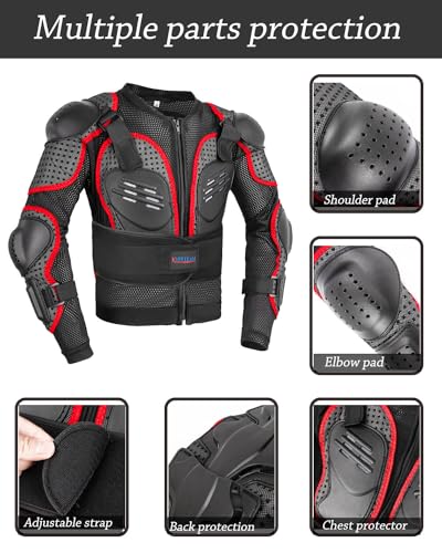 Kids Motorcycle Jacket with Chest Back Elbow Protection J27454