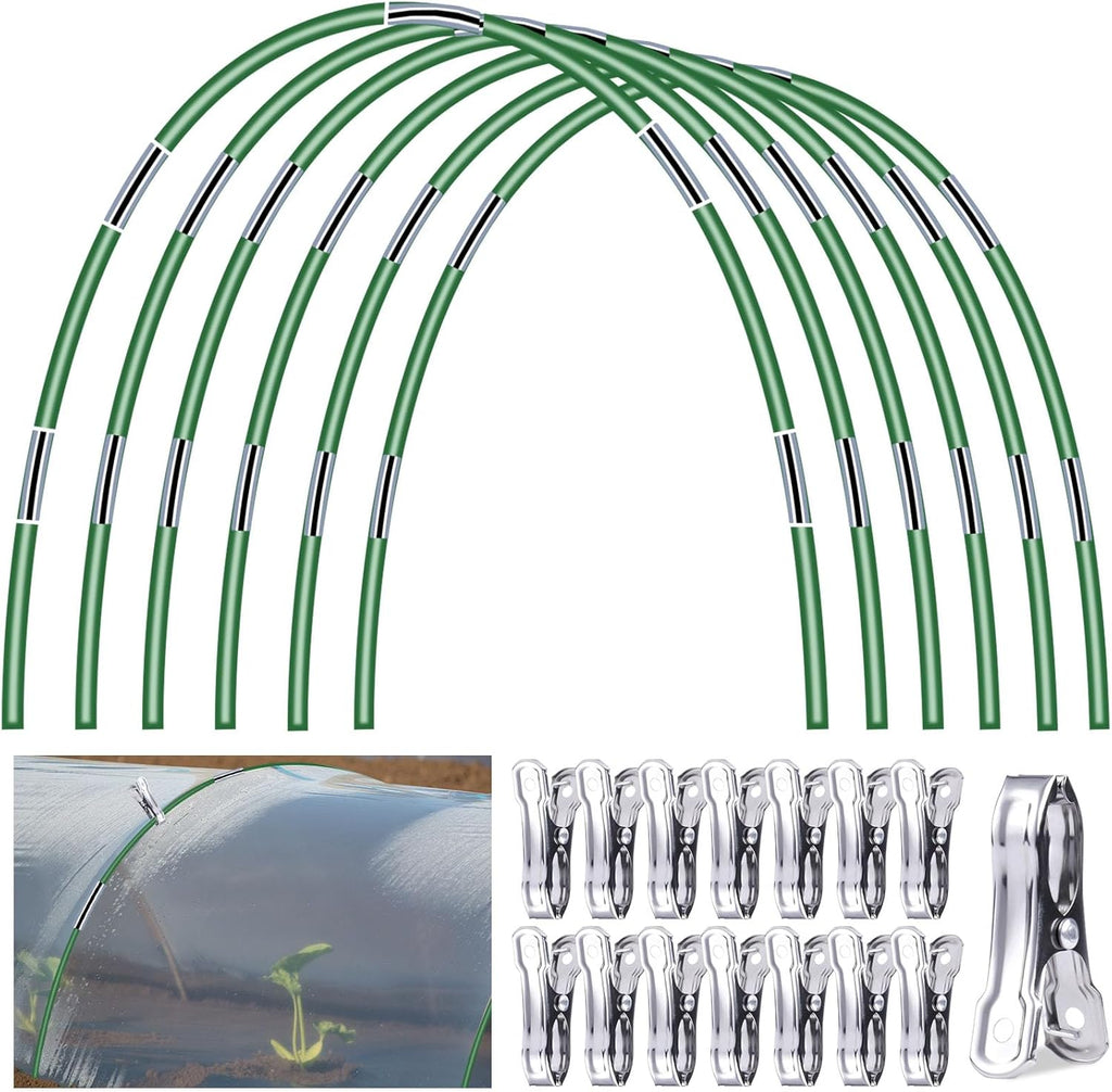 6 Sets 8 FT Long Fiberglass Garden Hoops O428415
