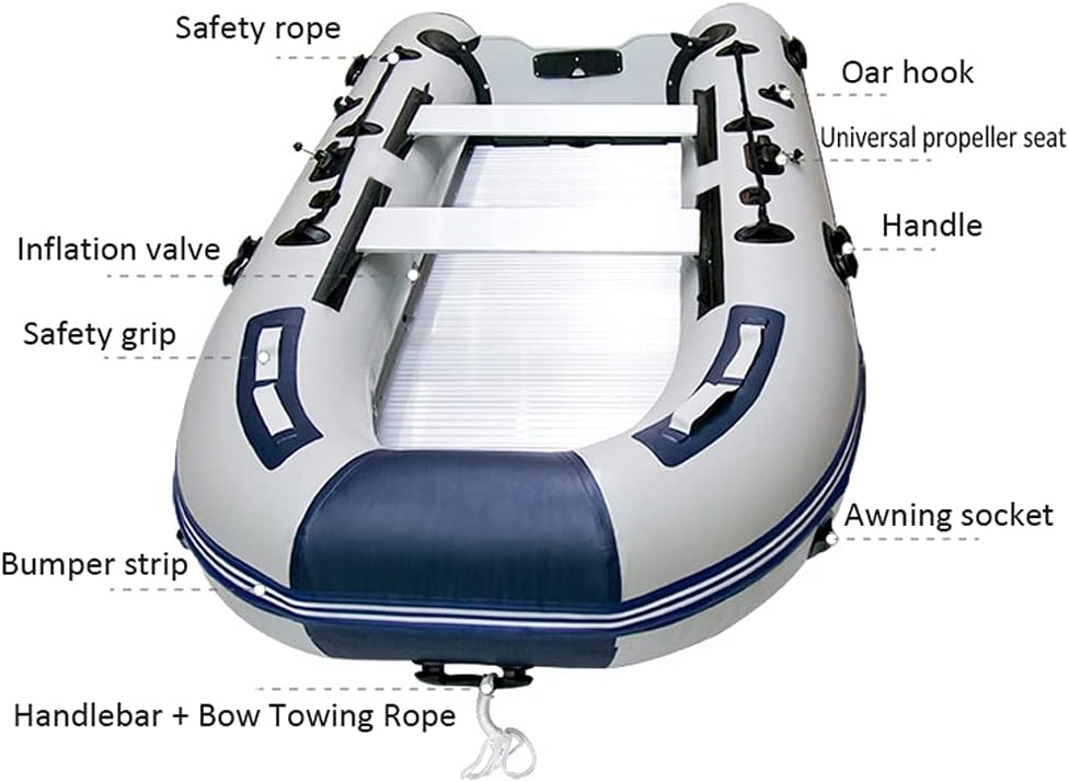 Inflatable Fishing Boat Canoe 7.5 ft 2-Person Portable Inflatable Rafts Kayak with Aluminum Alloy Bottom W72940