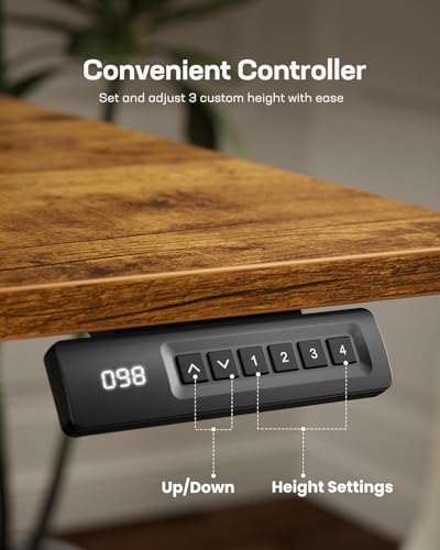 Black 55" x 28" Electric Standing Desk with Drawers X533985