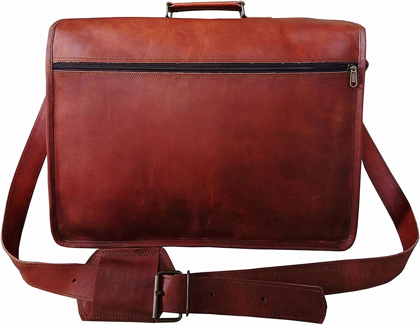 18 Inch Leather Messenger Bag Laptop Briefcase Satchel X658