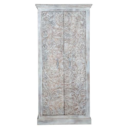 White Solid Wood Wardrobe Z9381
