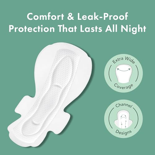 Organic Cotton Cover Unscented Ultra Thin Pads (Overnight, 40 Count) P1296