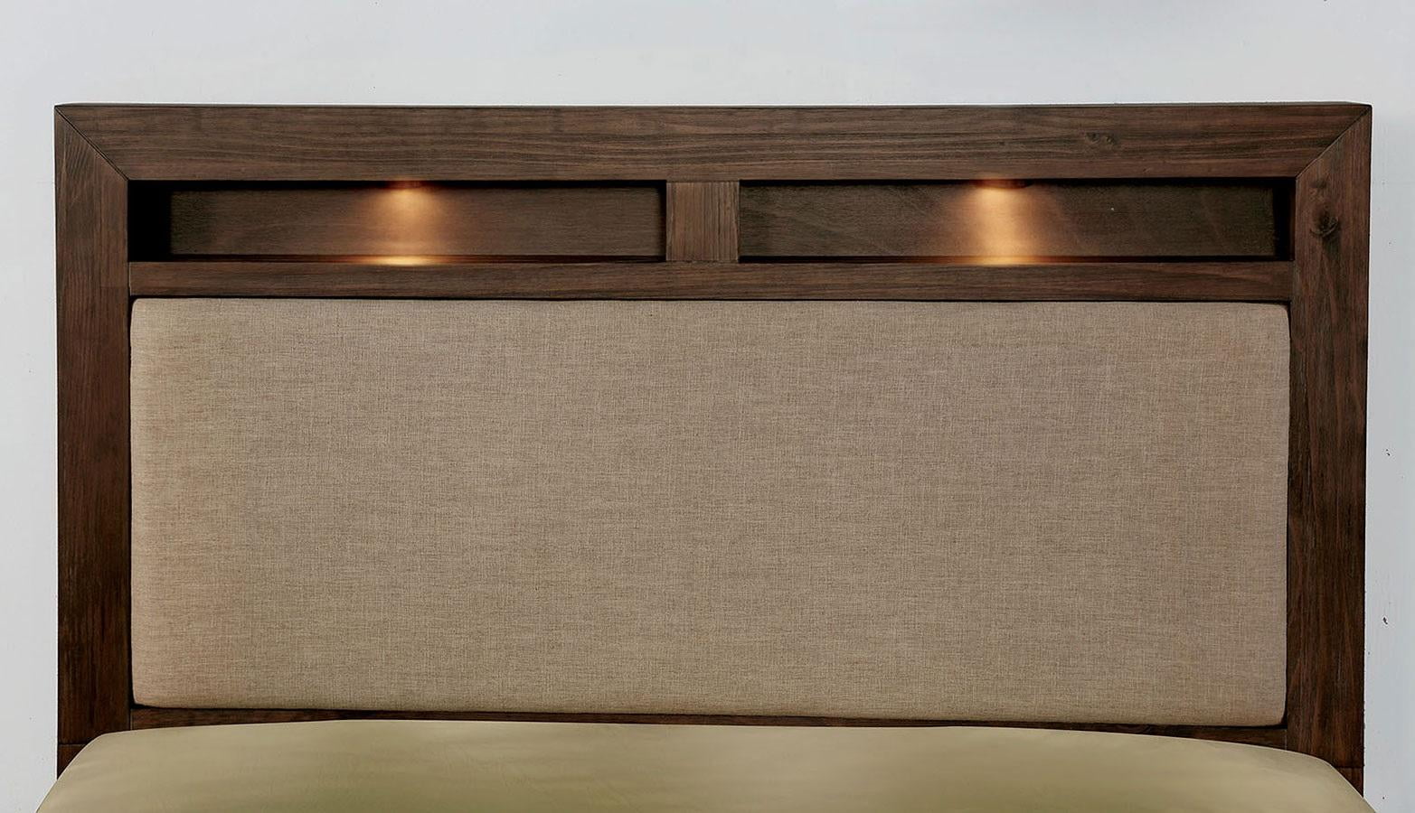 Dark Oak Solid Wood King Bedroom Set 5pcs V6958