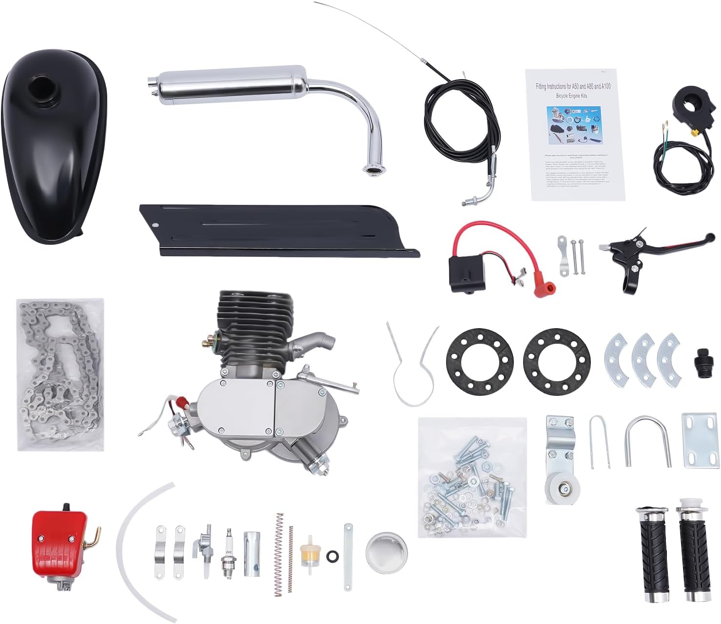 100cc 2-Stroke Gasoline Engine Kit for Bicycles Q4947