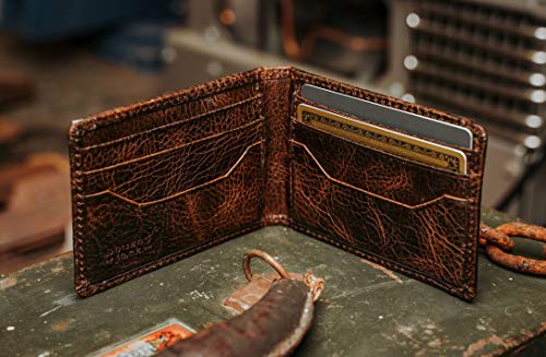 Full Grain Leather Bifold Money Clip Wallet B3057