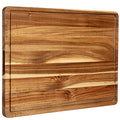 20x15 Inch Extra Large Acacia Wooden Cutting Board with Juice Groove O62197