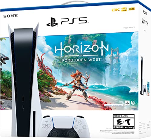 Playstation 5 Disc Version Console Horizon Forbidden West Bundle - 4K-TV Gaming, 16GB GDDR-6 RAM, 8K Output, WiFi 6, Ultra-High Speed 825GB SSD L57550