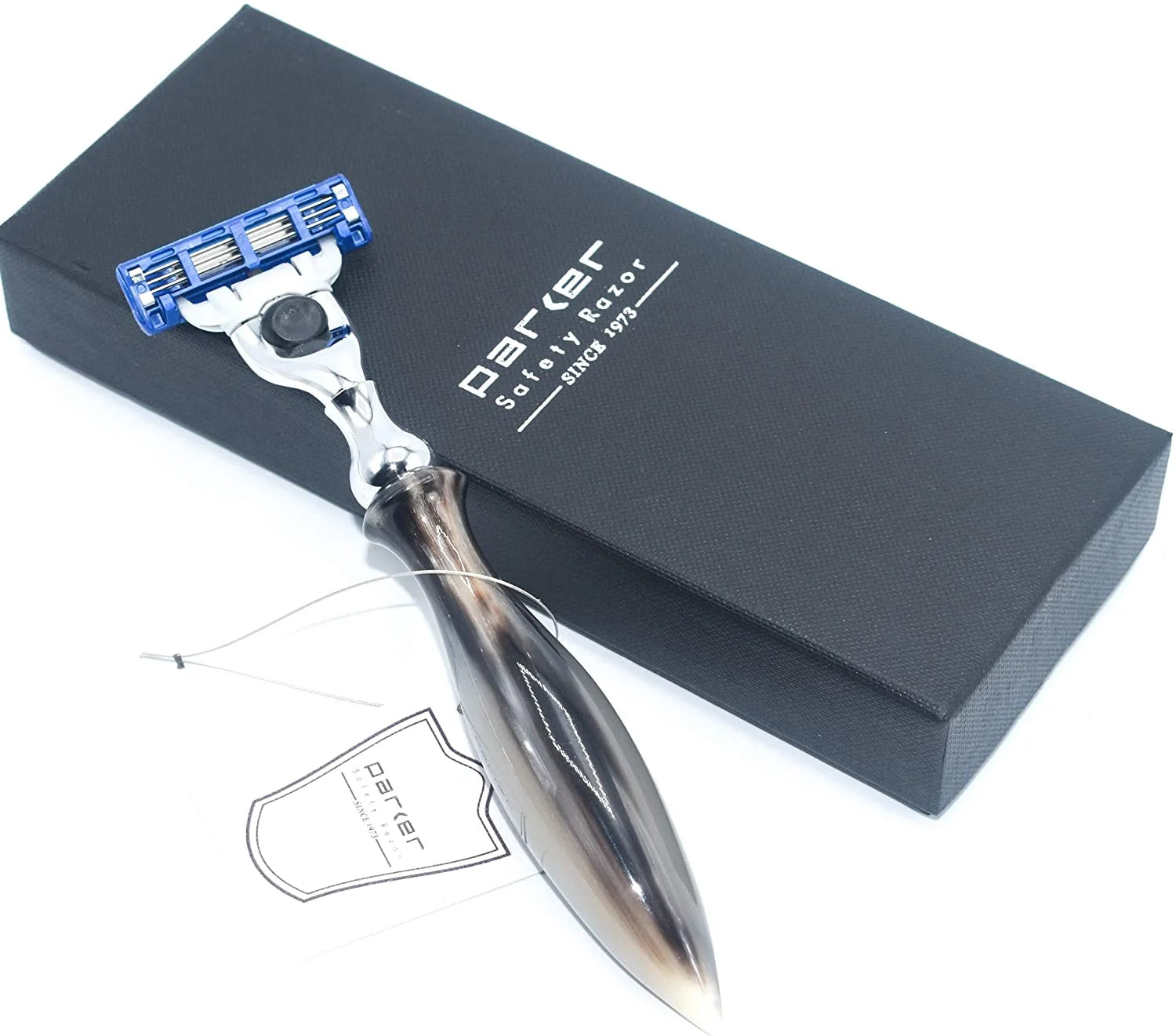 50M Genuine Ox Horn Safety Razor with 1 Gillette Blade G645