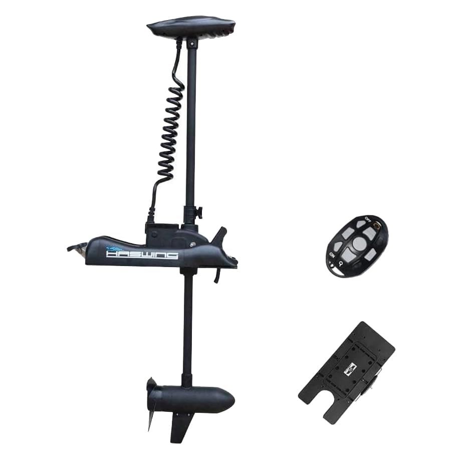White 12V 55LBS 48inch Bow Mount Trolling Motor with Remote Control B45596
