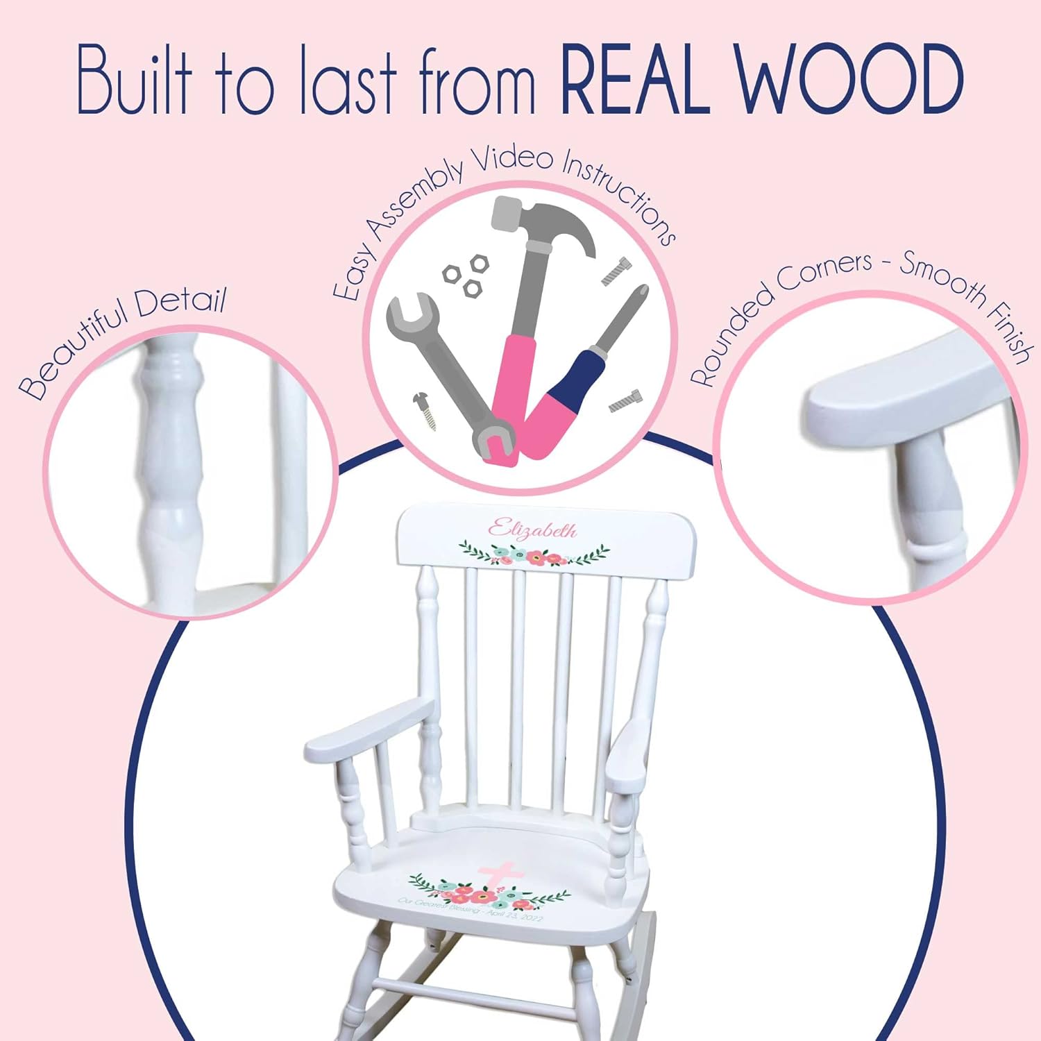 White Childrens Rocking Chair H474563