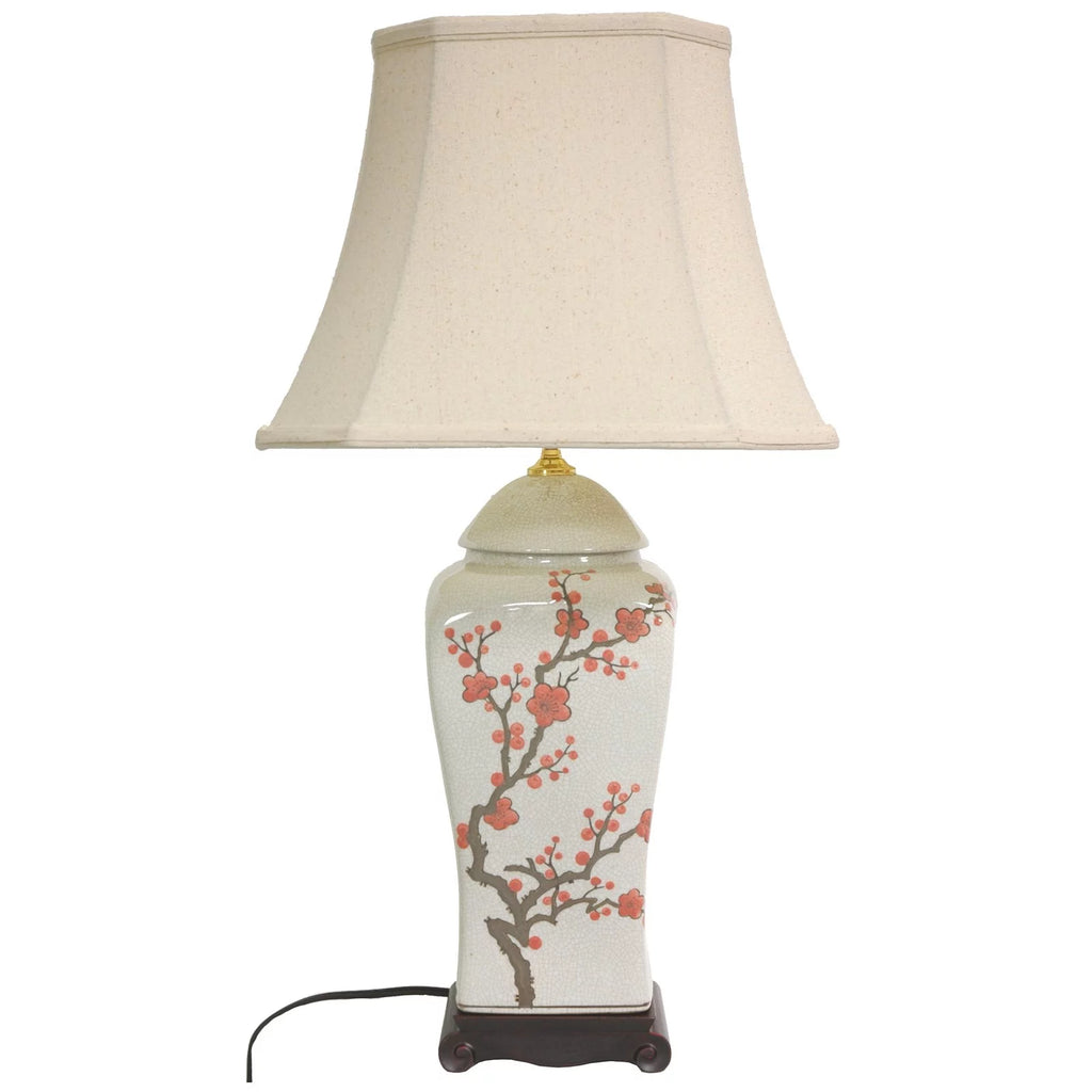26" Cherry Blossom Porcelain Table Lamp E13255