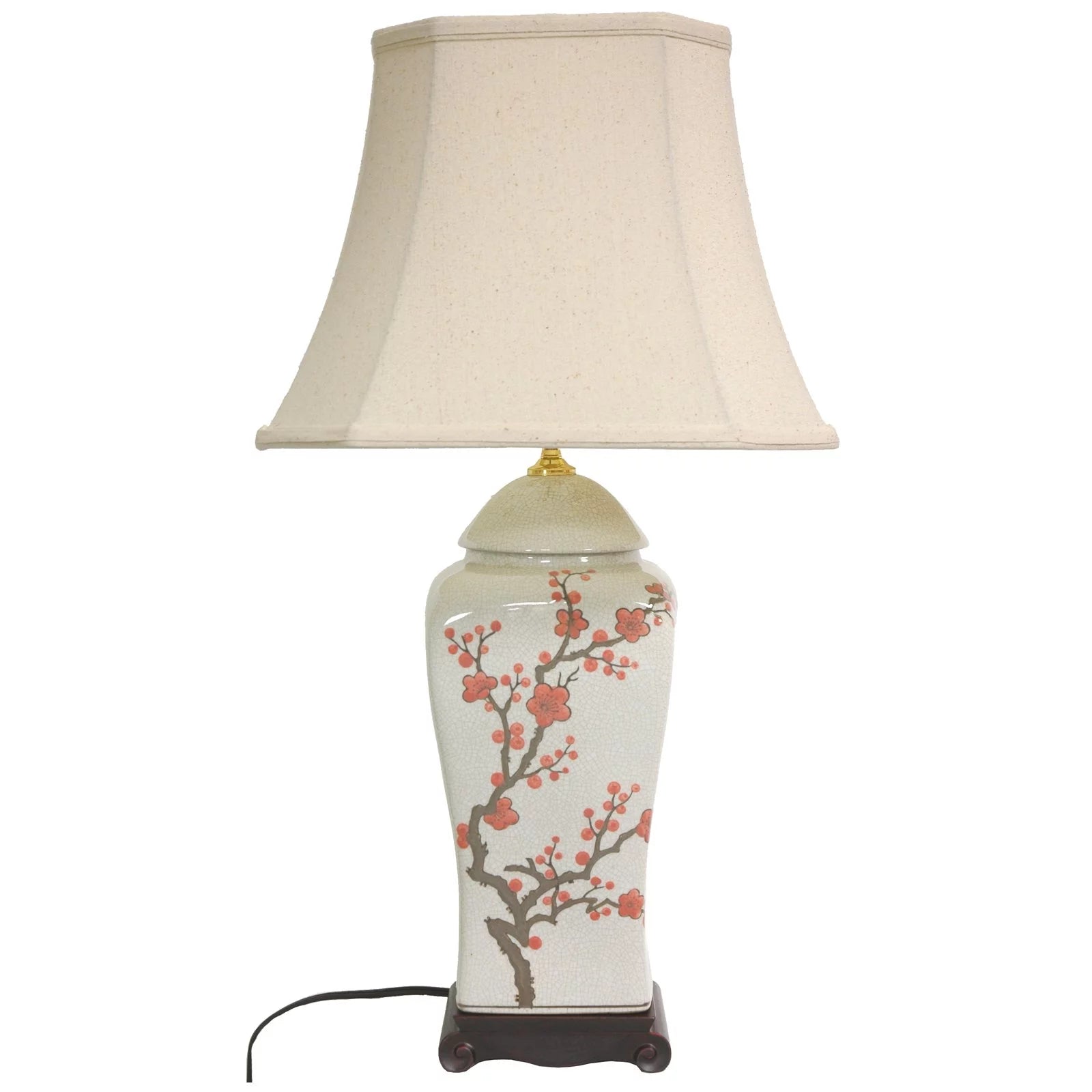 26" Cherry Blossom Porcelain Table Lamp E13255