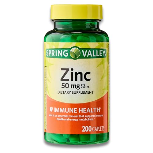 Zinc 50mg Dietary Supplement 200 caplets Pack of 2 Q824509
