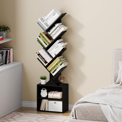 6 Tier Wood Bookshelf with Storage Drawer G5741