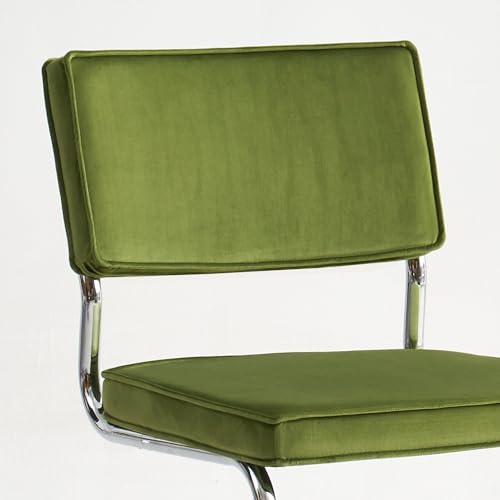 Orange Velvet 4PCS Dining Chairs with Chrome Metal Legs Y578