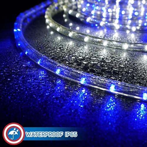 LED Rope Lights Red White Blue 30 Feet O9431