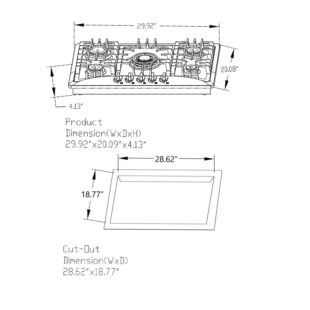 30 in. Built-in Gas Cooktop Q1102