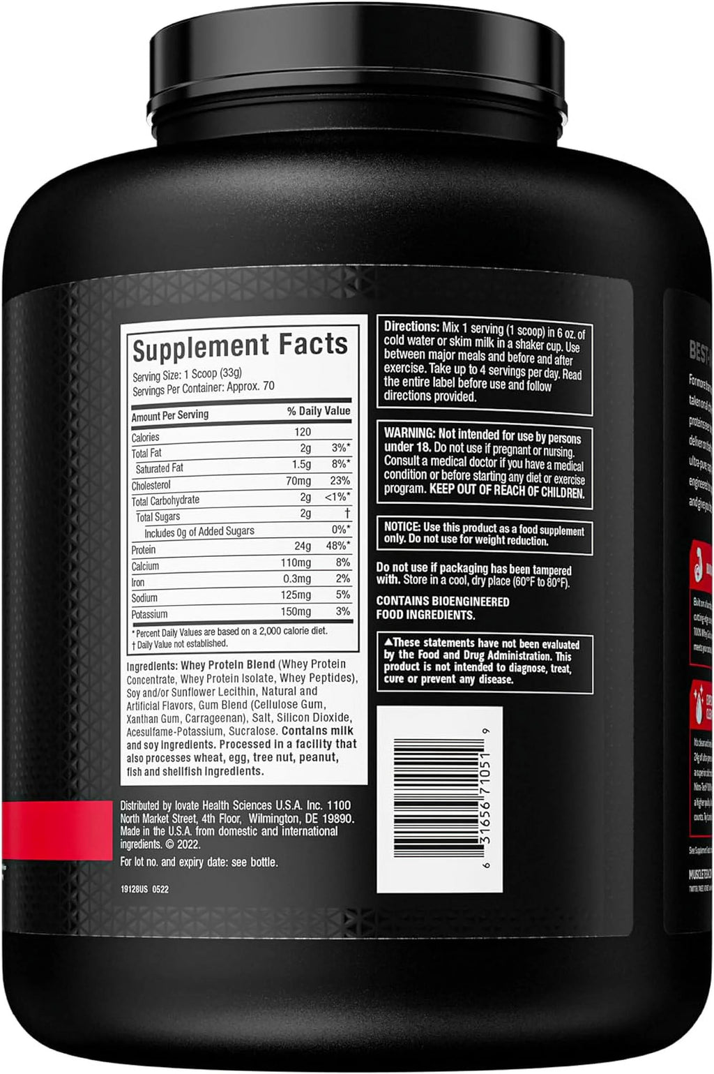 5 lbs Whey Protein Isolate Powder V3971