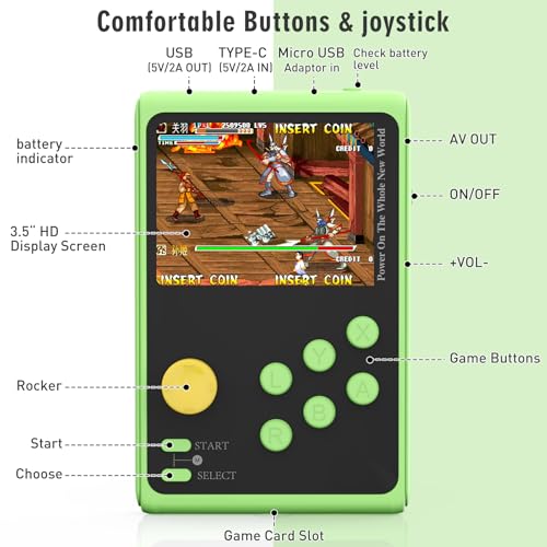 3.5-Inch IPS Screen Retro Handheld Game Console with 5000 Built-in Games P2664