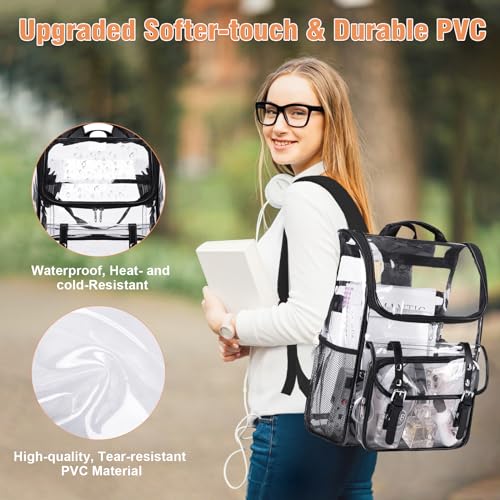 Black Clear Backpack with Support Pad M8640