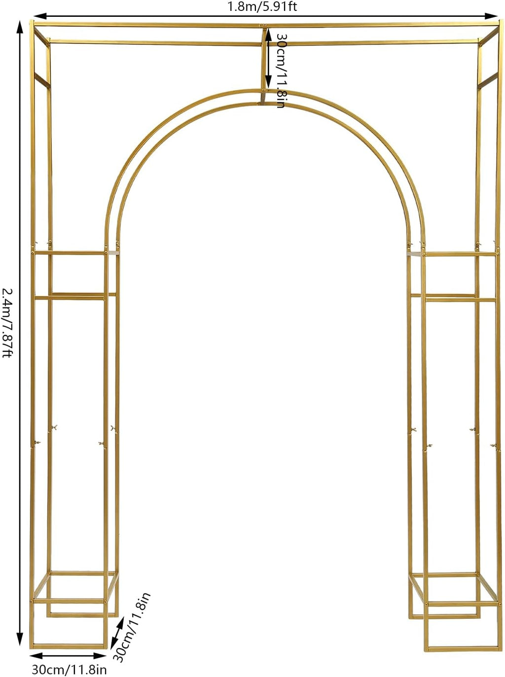 Gold Metal Double Arch Wedding Backdrop Stand W82130
