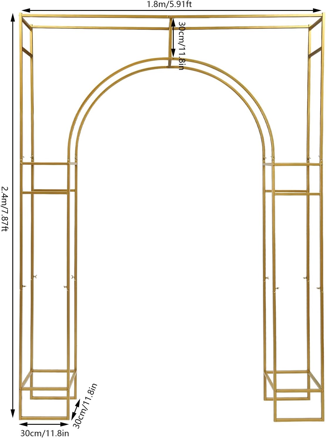 Gold Metal Double Arch Wedding Backdrop Stand W82130