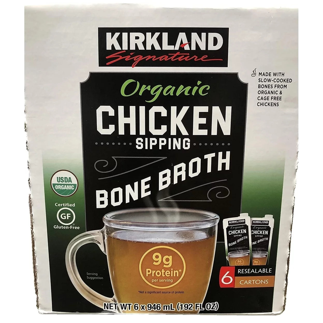 Organic Chicken Bone Broth 32 Fluid Ounce (Pack of 6) G2822