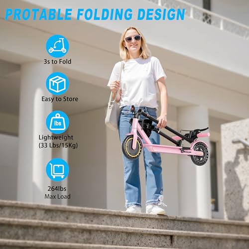Folding Electric Scooter with Seat, 350W Motor, 8.5" Tire, 19MPH, 21Mile Range A422