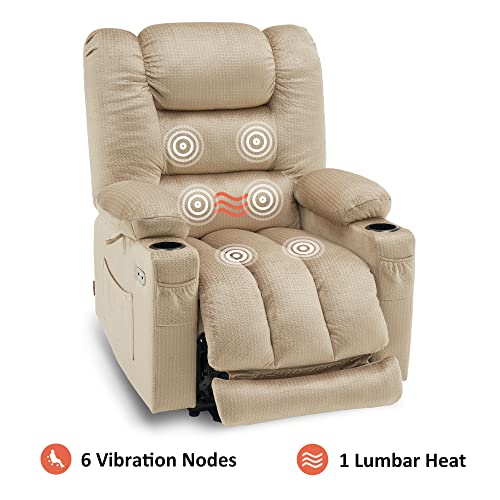 Large Dark Brown Electric Power Recliner Chair with Heat and Massage H406