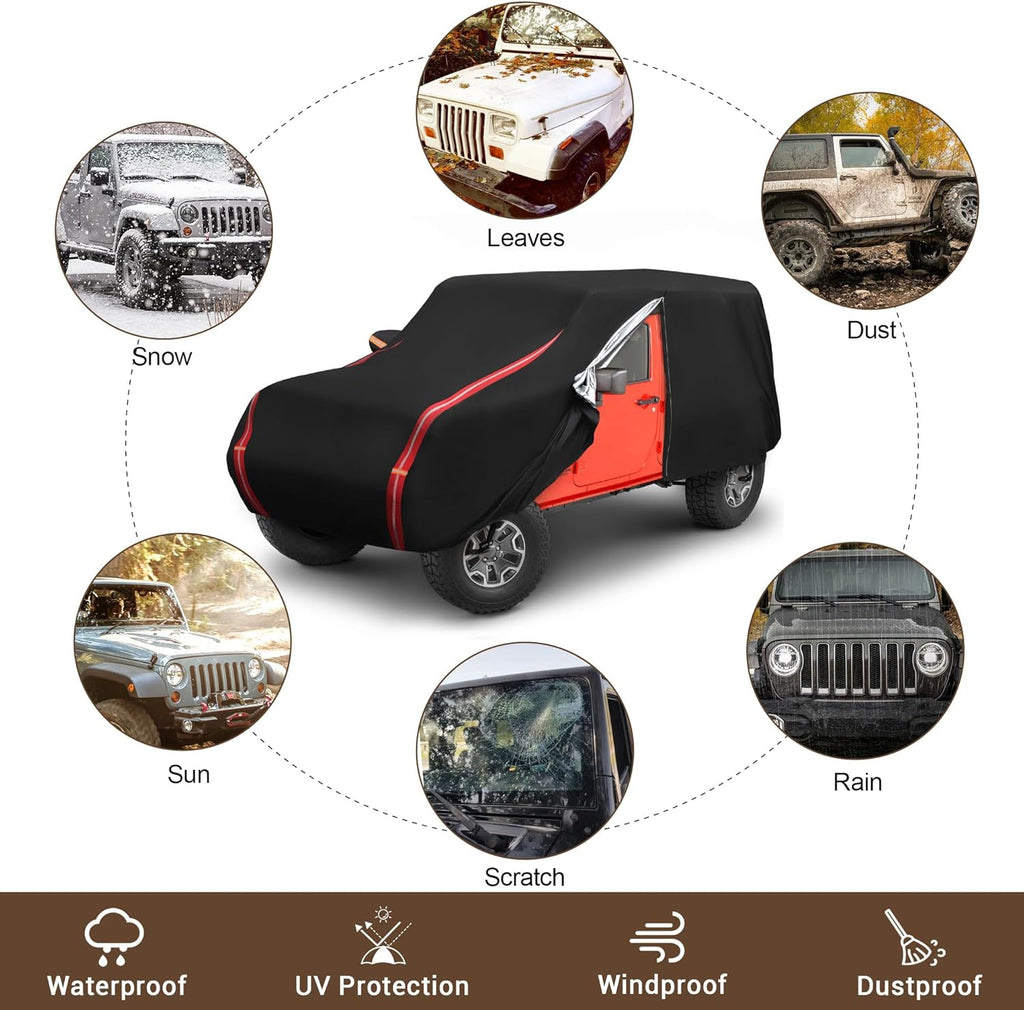 210D Oxford Cloth Car Cover for 4 Door with Windproof Straps Y8471