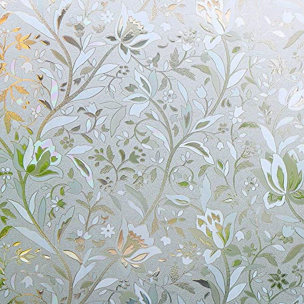 Etched Lace Window Film Static Window Cling Frosted Glass Window Clings 17.7 by 78.7 Inches V616298