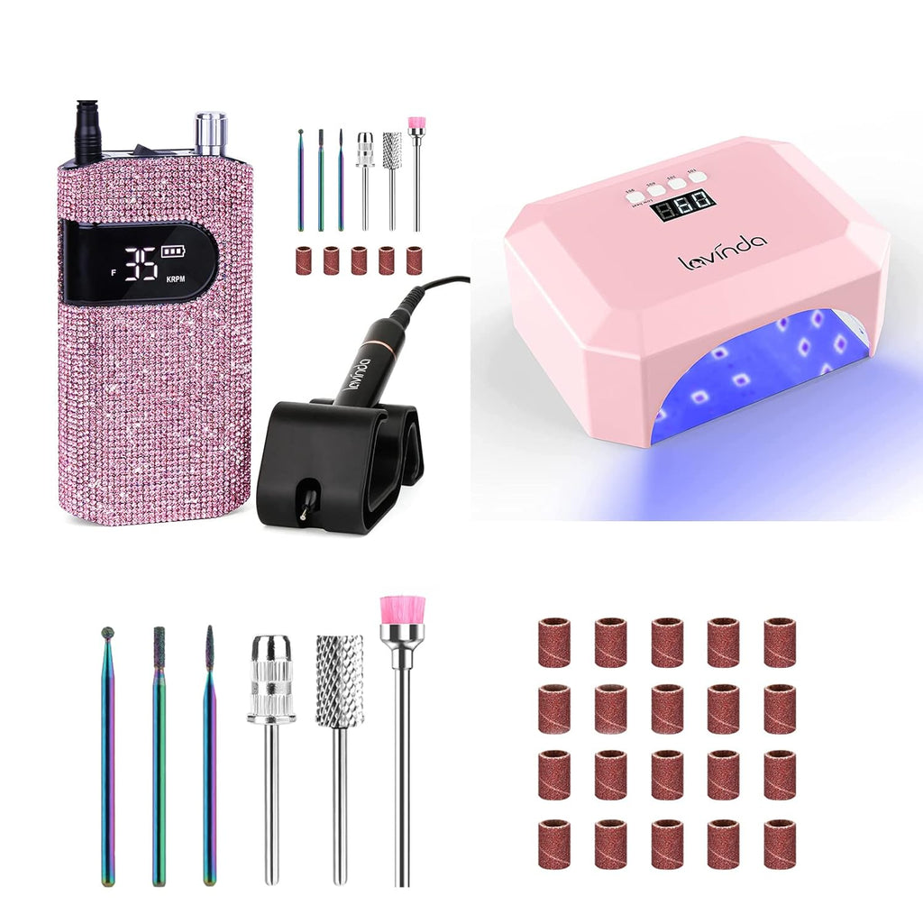 Pink Diamond Cordless UV LED Nail Lamp 56W Nail Dryer J395