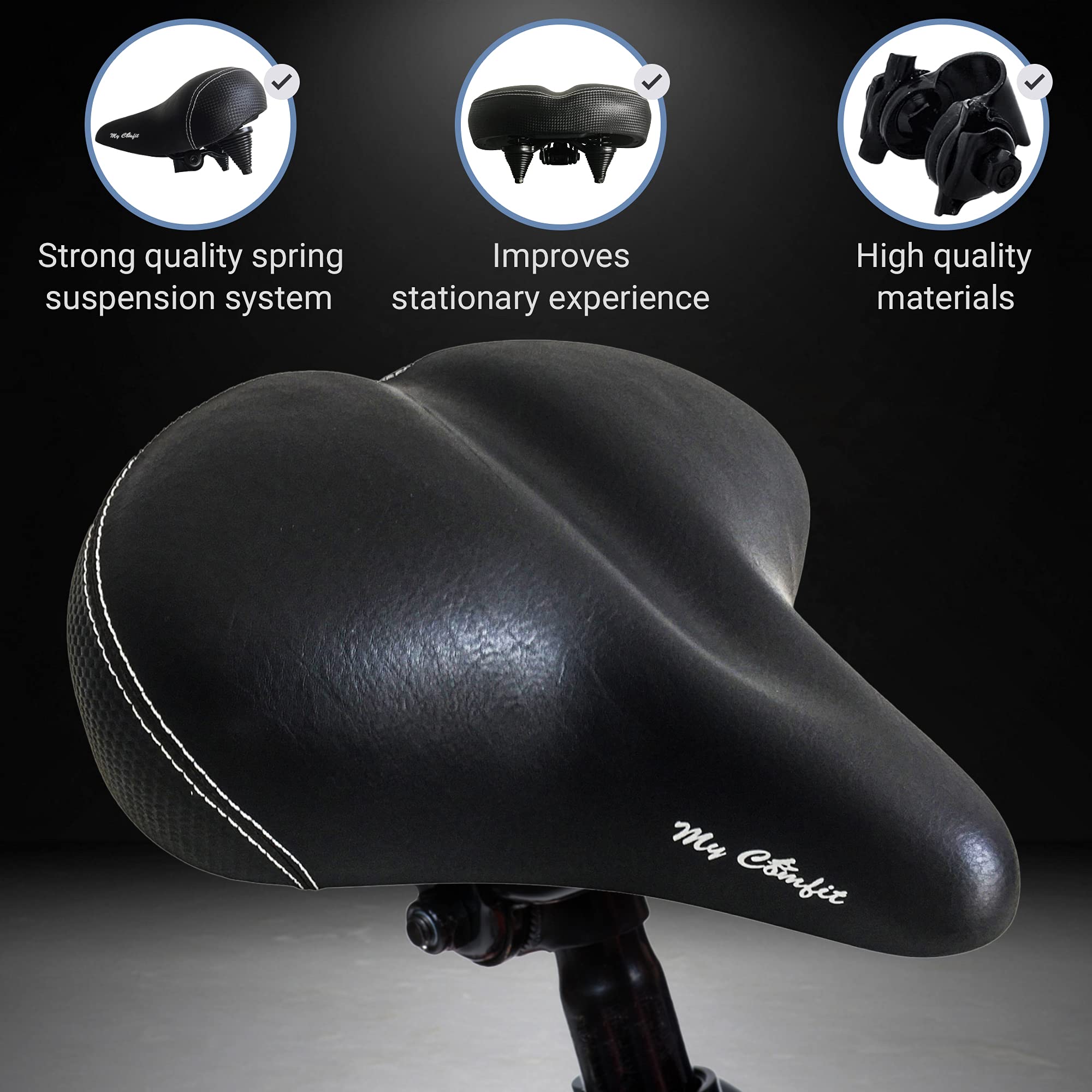 Oversized Extra Wide Bike Seat with Foam Padding Q1998
